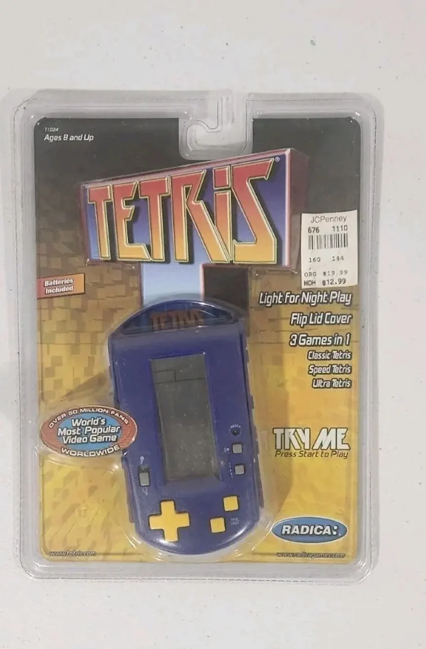 Vintage RADICA 2000 Pocket Tetris flip lid cover Electronic Game 71024